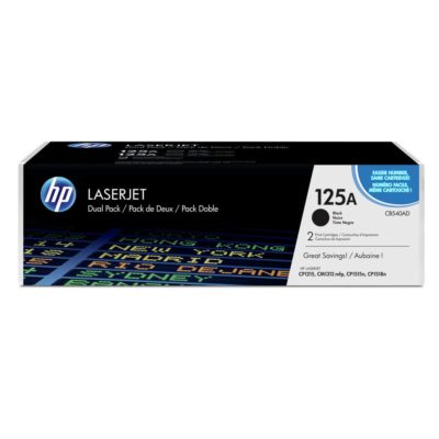Hp 125A Toner, Black Dual Pack, CB540AD (package 2 each) Hp 125A Toner, Black Dual Pack, CB540AD (package 2 each)
